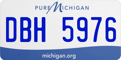 MI license plate DBH5976