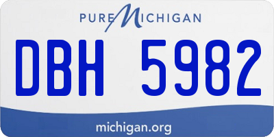 MI license plate DBH5982