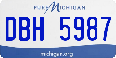 MI license plate DBH5987
