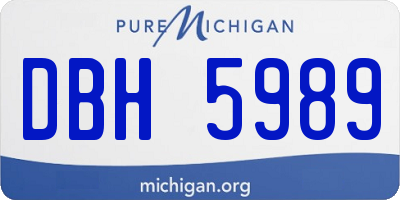 MI license plate DBH5989
