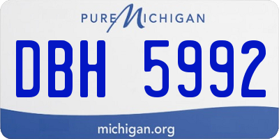MI license plate DBH5992