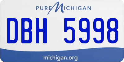 MI license plate DBH5998