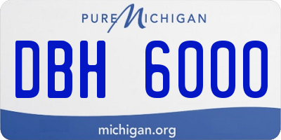 MI license plate DBH6000