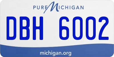 MI license plate DBH6002