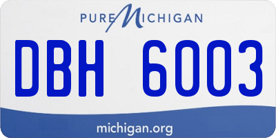 MI license plate DBH6003
