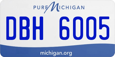 MI license plate DBH6005