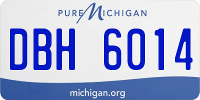 MI license plate DBH6014
