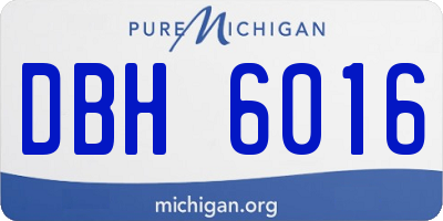MI license plate DBH6016