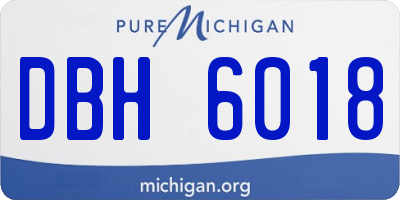 MI license plate DBH6018