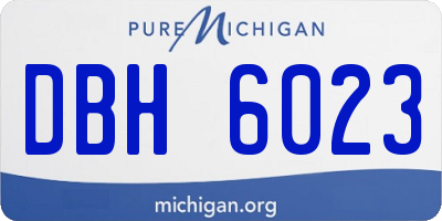 MI license plate DBH6023