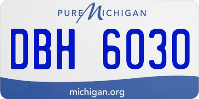 MI license plate DBH6030