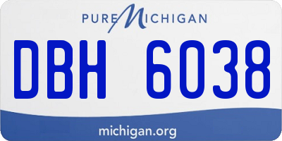 MI license plate DBH6038