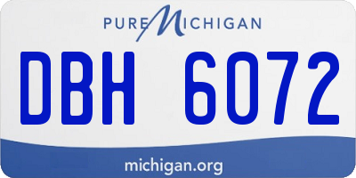 MI license plate DBH6072