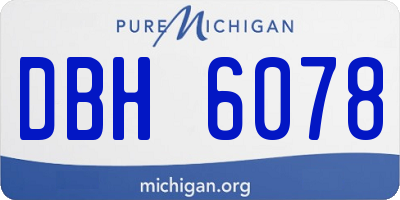 MI license plate DBH6078