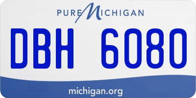 MI license plate DBH6080