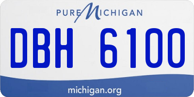 MI license plate DBH6100