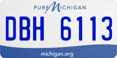 MI license plate DBH6113