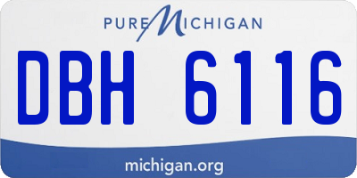 MI license plate DBH6116