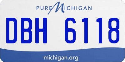 MI license plate DBH6118