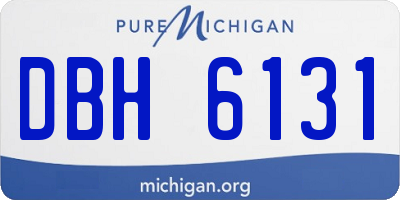 MI license plate DBH6131
