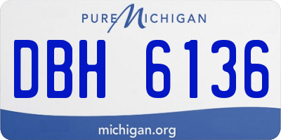 MI license plate DBH6136