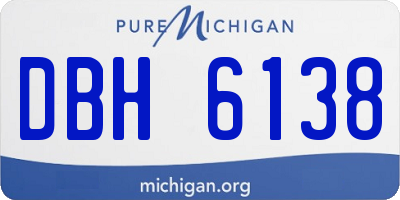 MI license plate DBH6138