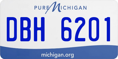 MI license plate DBH6201