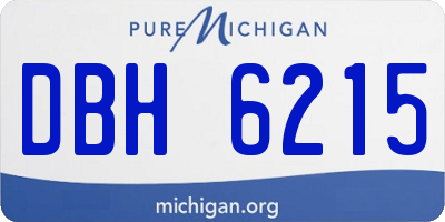 MI license plate DBH6215