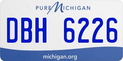 MI license plate DBH6226