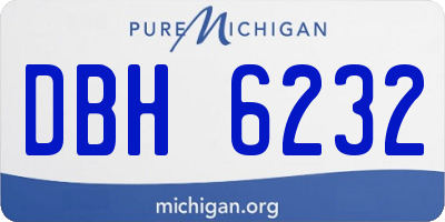 MI license plate DBH6232
