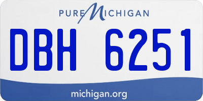 MI license plate DBH6251
