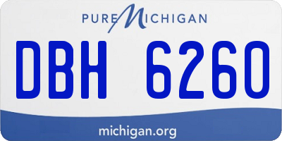 MI license plate DBH6260