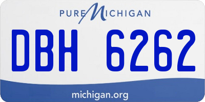 MI license plate DBH6262