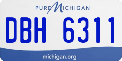 MI license plate DBH6311