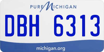 MI license plate DBH6313