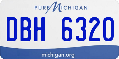 MI license plate DBH6320