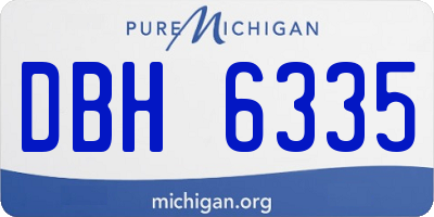 MI license plate DBH6335