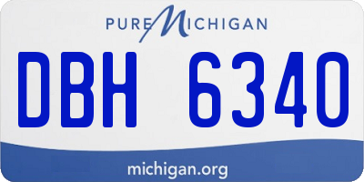 MI license plate DBH6340