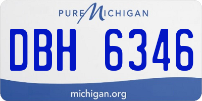 MI license plate DBH6346