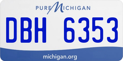 MI license plate DBH6353