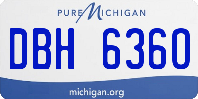 MI license plate DBH6360