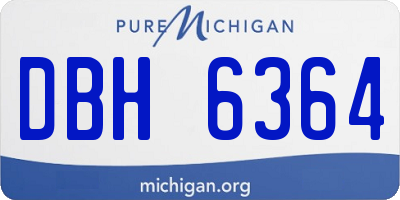 MI license plate DBH6364