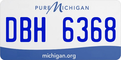 MI license plate DBH6368