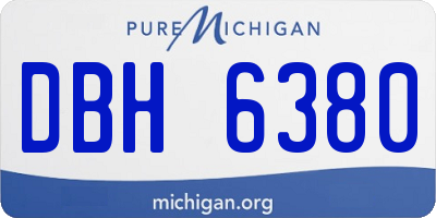 MI license plate DBH6380