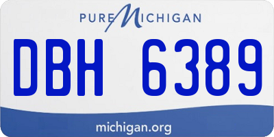 MI license plate DBH6389