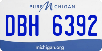 MI license plate DBH6392