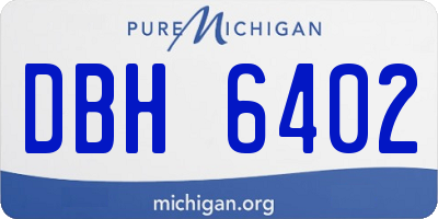 MI license plate DBH6402