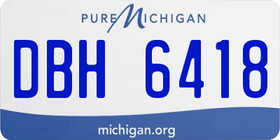 MI license plate DBH6418