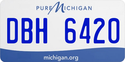 MI license plate DBH6420
