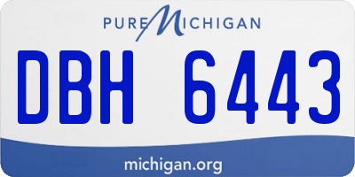MI license plate DBH6443